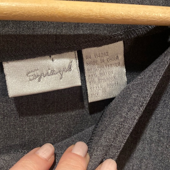 Spiegel dark gray sheath dress in great condition with pockets on front - Picture 2 of 8